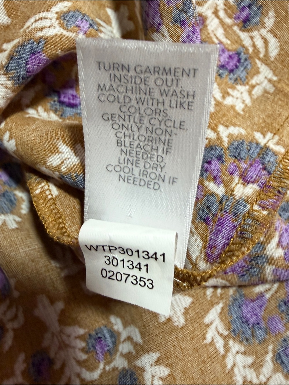 J.Jill Mustard Purple Floral Rayon Button Tunic Estimated XL - Picture 12 of 12